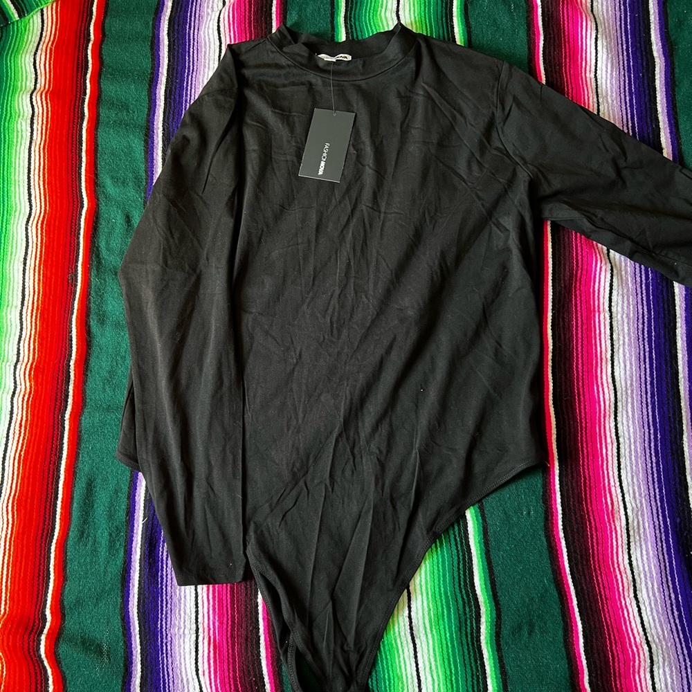Plus size black bodysuit